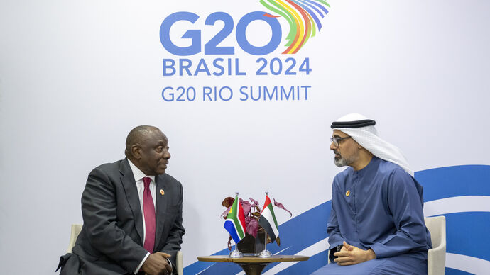 Crown Prince of Abu Dhabi holds discussions with President of South Africa at G20 summit