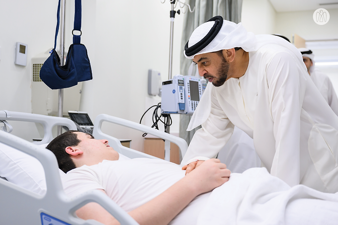 Hamdan bin Zayed visits victims of Syrian earthquake receiving treatment in UAE hospitals under Mother of the Nation initiative