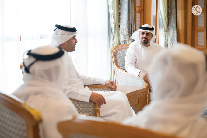 Theyab bin Mohamed bin Zayed Receives Minister of Transport of Qatar