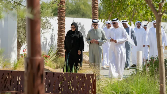 Hazza bin Zayed visits Al Sarooj Park and reviews updated facilities following redevelopment