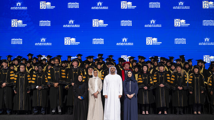 Theyab bin Mohamed bin Zayed attends Emirates College for Advanced Education graduation ceremony