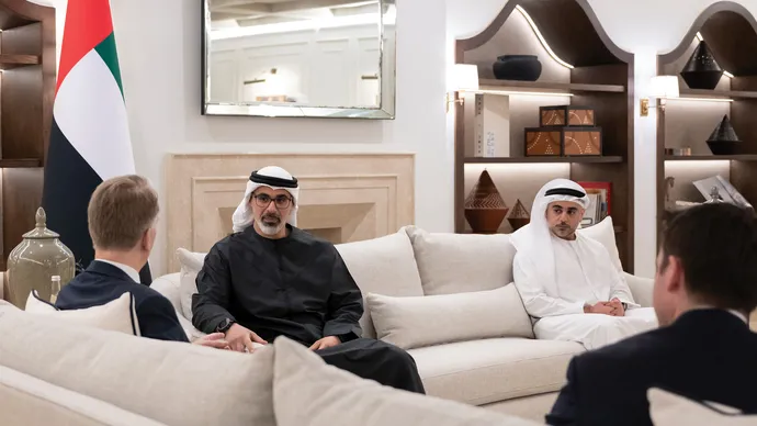 Khaled bin Mohamed bin Zayed meets executive management delegation from Brookfield Corporation