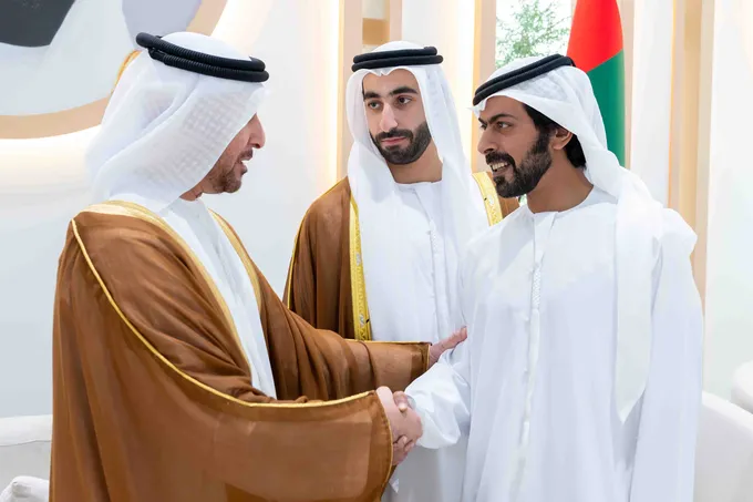 Khaled bin Mohamed bin Zayed attends Omeir Saeed Al Mheiri wedding reception