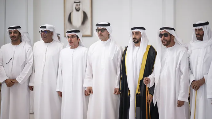 هزاع بن زايد يحضر حفل استقبال بمناسبة أفراح الشامسي