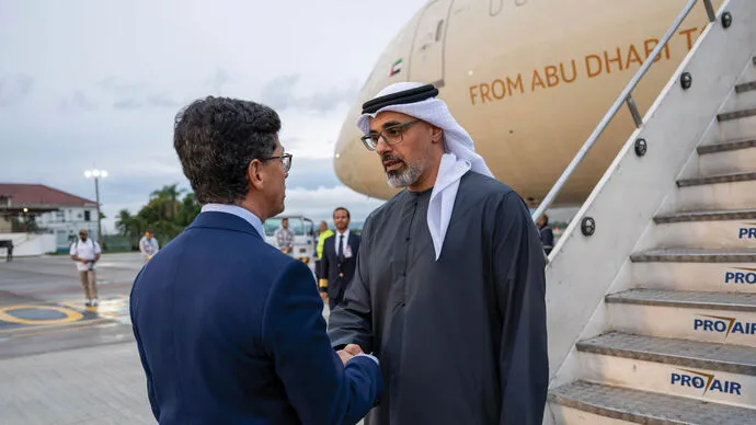 On behalf of the UAE President, Crown Prince of Abu Dhabi arrives in Brazil to attend G20 summit