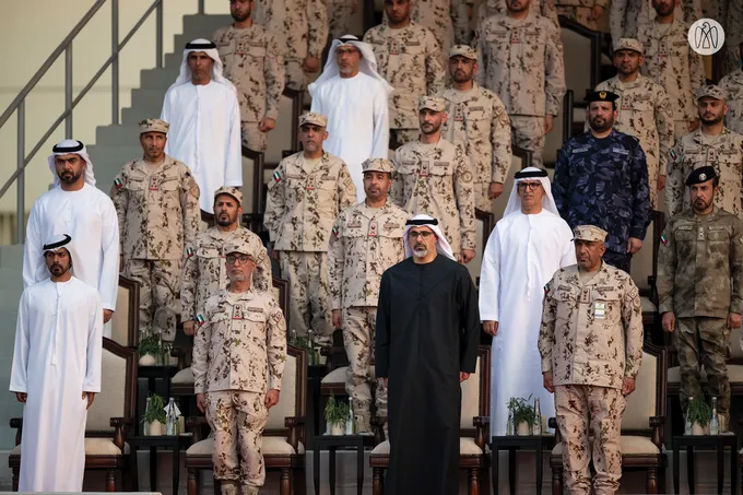 Khaled bin Mohamed bin Zayed attends specialised demonstrations by 22nd cohort of UAE National Service Programme at Sweihan Training Centre