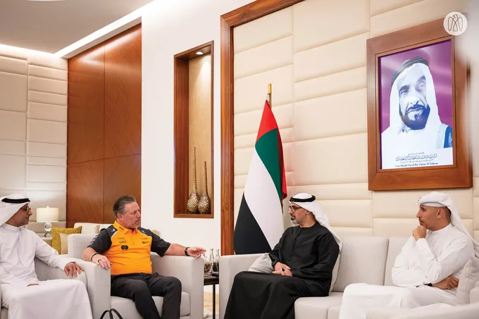Khaled bin Mohamed bin Zayed meets McLaren Racing CEO