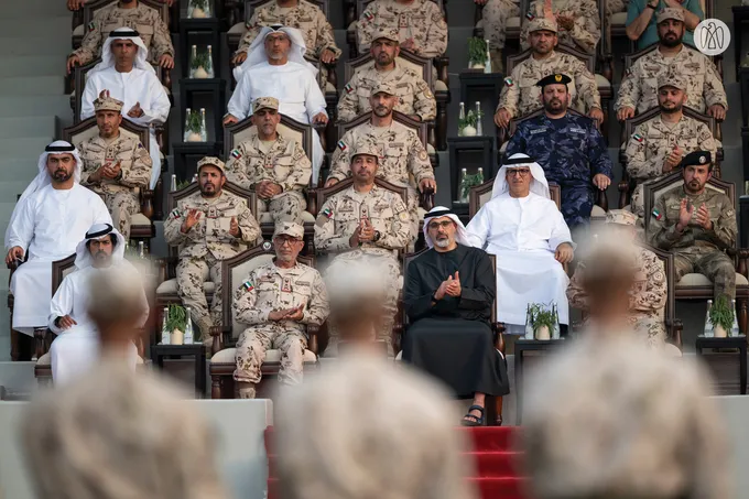 Khaled bin Mohamed bin Zayed attends specialised demonstrations by 22nd cohort of UAE National Service Programme at Sweihan Training Centre
