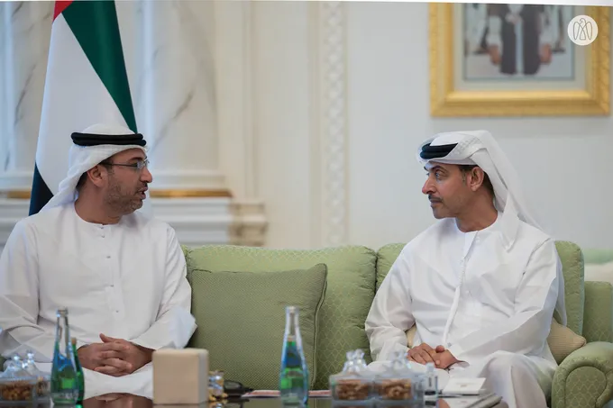 Hazza bin Zayed receives delegation from Etihad Rail to review progress of UAE National Railway Network project in Al Ain Region