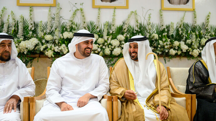 Theyab bin Mohamed bin Zayed attends Al Mazrouei and Al Qemzi weddings