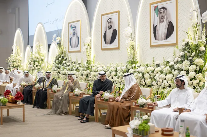 Khaled bin Mohamed bin Zayed attends wedding reception of Abdulaziz and Abdulla, sons of Faisal Abdulaziz Al Bannai