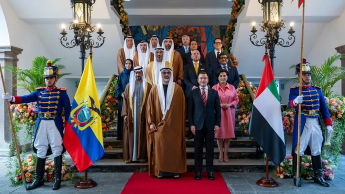 ولي عهد أبوظبي ورئيس الإكوادور يبحثان تعزيز التعاون الثنائي تزامناً مع الإعلان عن اتفاقية الشراكة الاقتصادية الشاملة بين البلدين