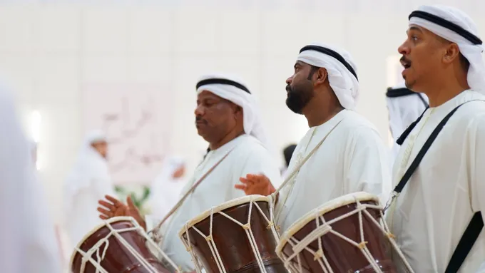 Hazza bin Zayed and Nahyan bin Zayed attend Al Mheiri wedding reception
