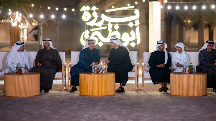 Mansour bin Zayed and Khaled bin Mohamed bin Zayed attend Abu Dhabi Government’s Ramadan majlis “Barzat Abu Dhabi” at Qasr Al Hosn