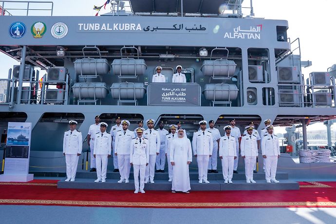 Khaled bin Mohamed bin Zayed inaugurates Tunb Al Kubra naval vessel