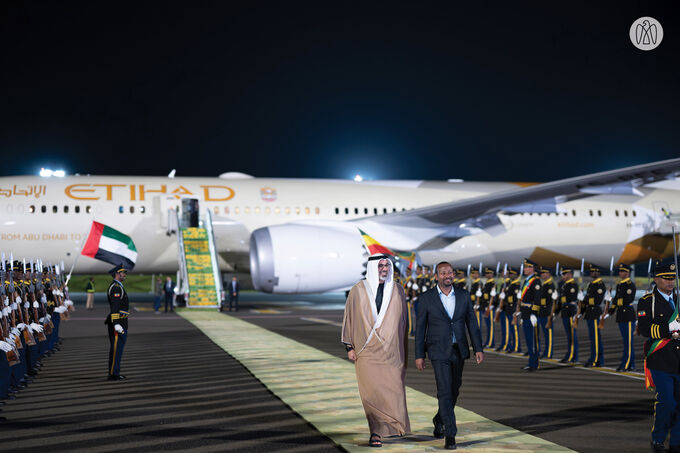 On behalf of UAE President, Crown Prince of Abu Dhabi arrives in Addis Ababa to attend World Without Hunger Conference