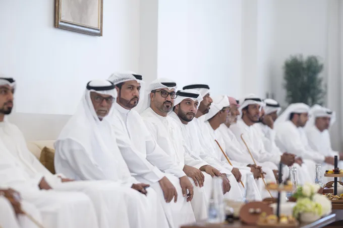 Hazza bin Zayed attends reception for Al Shamsi wedding