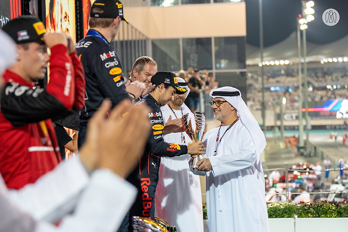 Khaled bin Mohamed bin Zayed Presents F1 Season World Champion Max Verstappen With Winner’s Trophy  