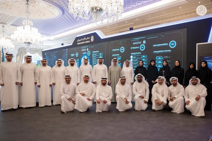 Hazza bin Zayed receives delegation from UAE Cybersecurity Council