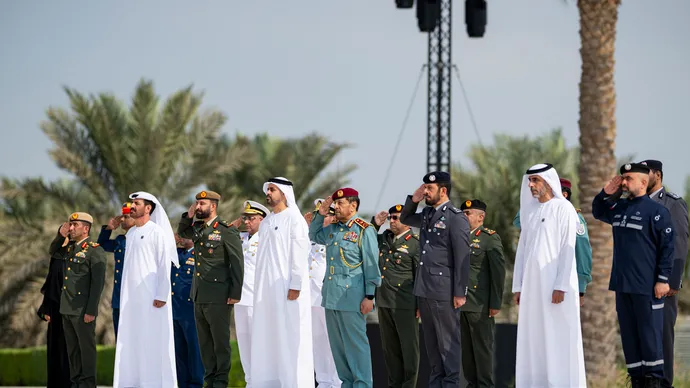 Theyab bin Mohamed bin Zayed attends silent prayer at Wahat Al Karama