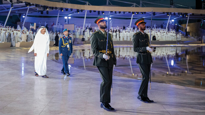 Ruler of Umm Al Quwain witnesses Commemoration Day ceremony at Wahat Al Karama