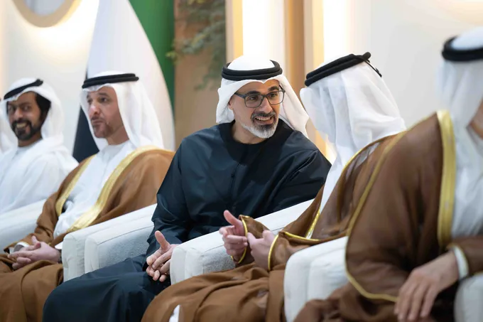 Khaled bin Mohamed bin Zayed attends Omeir Saeed Al Mheiri wedding reception