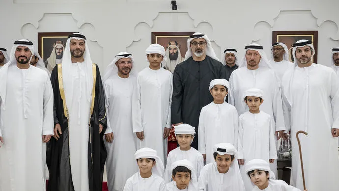 Khaled bin Mohamed bin Zayed attends Mansour Ibrahim Nasser Al-Alawi wedding reception