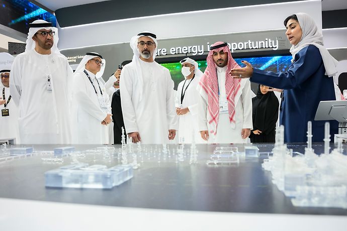 Khaled bin Mohamed bin Zayed tours Abu Dhabi International Petroleum Exhibition and Conference (ADIPEC) 2022