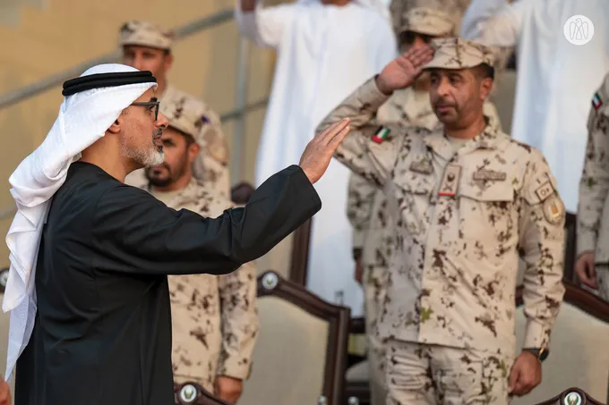 Khaled bin Mohamed bin Zayed attends specialised demonstrations by 22nd cohort of UAE National Service Programme at Sweihan Training Centre