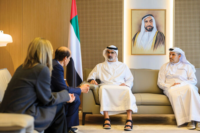 Khaled bin Mohamed bin Zayed meets Chairman of Milken Institute