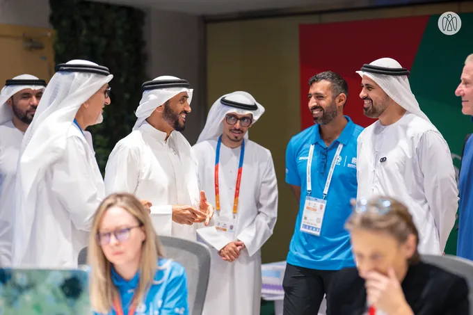 Nahyan bin Zayed and Theyab bin Mohamed bin Zayed attend Open Masters Games Abu Dhabi 2026