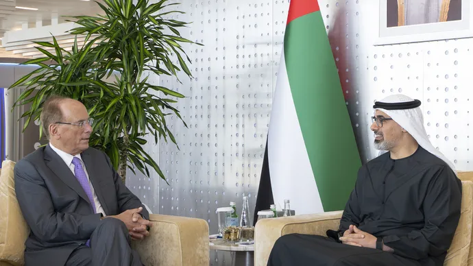 Khaled bin Mohamed bin Zayed receives CEO of BlackRock