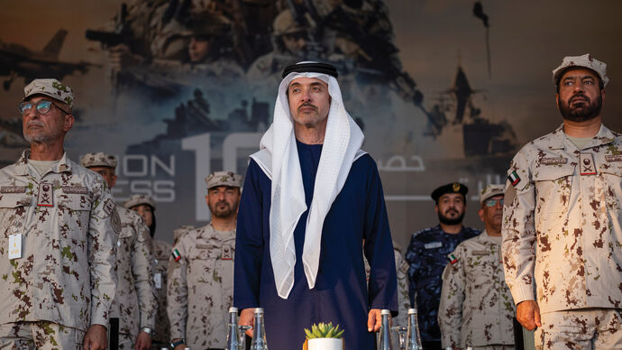 Under the patronage of the UAE President, Hazza bin Zayed attends Union Fortress 10 military parade in Al Ain