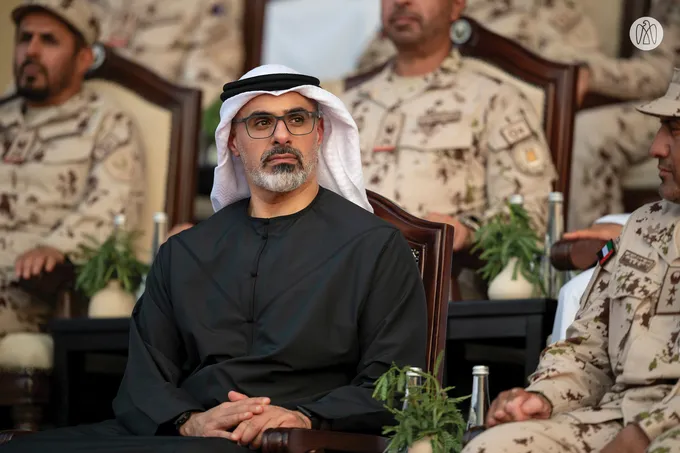 Khaled bin Mohamed bin Zayed attends specialised demonstrations by 22nd cohort of UAE National Service Programme at Sweihan Training Centre