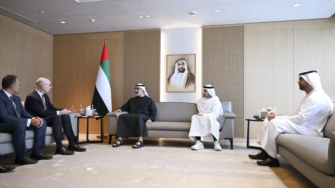 Khaled bin Mohamed bin Zayed meets with National Basketball Association (NBA) Commissioner Adam Silver