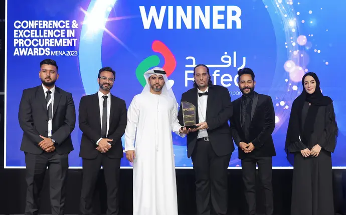 شركة «رافد» التابعة لمجموعة بيورهيلث تفوز بجائزتين خلال مؤتمر المعهد القانوني للمشتريات والتوريد في الشرق الأوسط وشمال إفريقيا وجوائز التميز في المشتريات