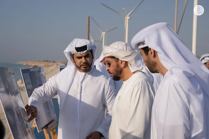Hamdan bin Zayed reviews development projects on Dalma Island and meets with residents