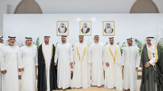 Crown Prince of Abu Dhabi attends Al Mady and Al Mansoori wedding reception