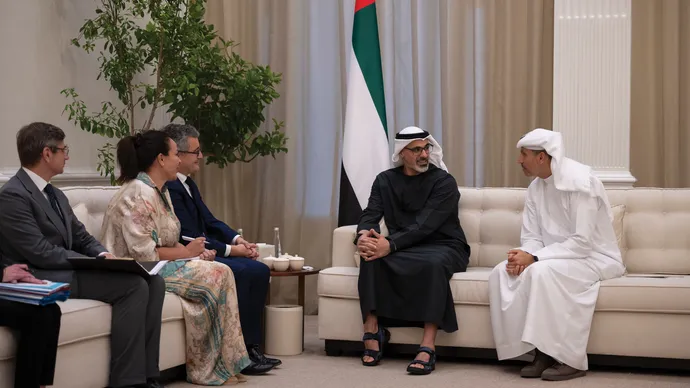 Khaled bin Mohamed bin Zayed meets French Minister of Justice