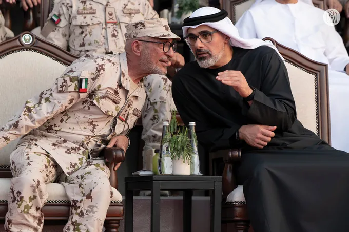 Khaled bin Mohamed bin Zayed attends specialised demonstrations by 22nd cohort of UAE National Service Programme at Sweihan Training Centre
