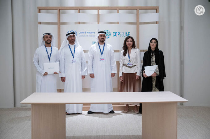 Theyab bin Mohamed bin Zayed witnesses signing of strategic partnerships during COP28 UAE