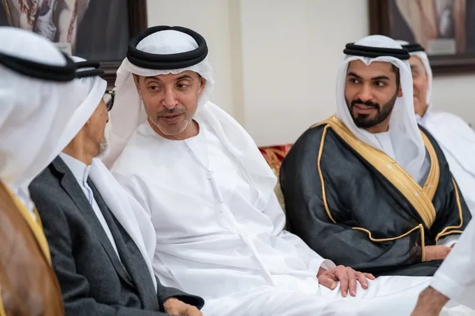 Hazza bin Zayed attends Ahmad Hazza Ahmad Al Mheiri wedding reception