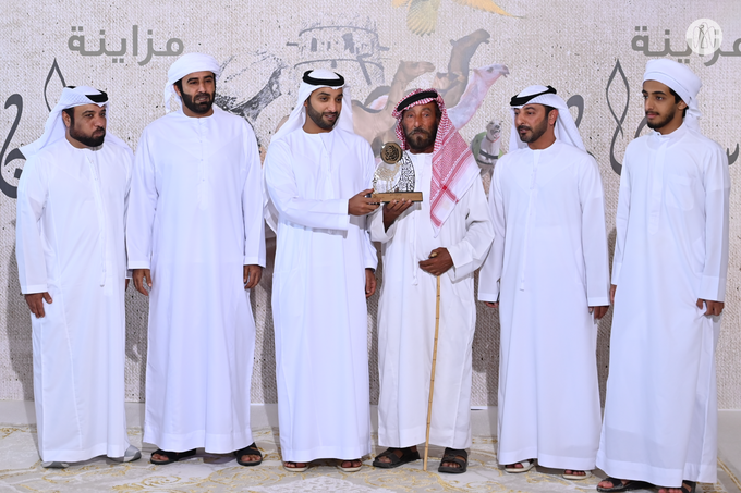 Khalid bin Sultan bin Zayed honours winners of Sweihan camel mazayna at 18th Al Dhafra Festival