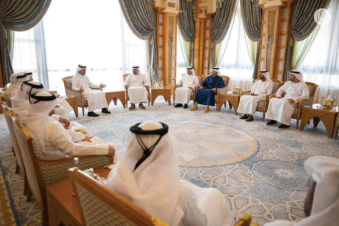 Theyab bin Mohamed bin Zayed Receives Minister of Transport of Qatar