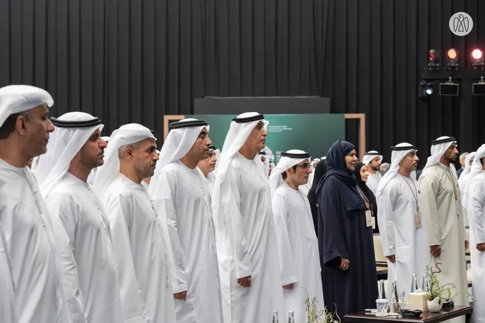 Mansour bin Zayed and Hazza bin Zayed witness the launch of the first edition of the UAE Agricultural Conference and Exhibition in Al Ain.