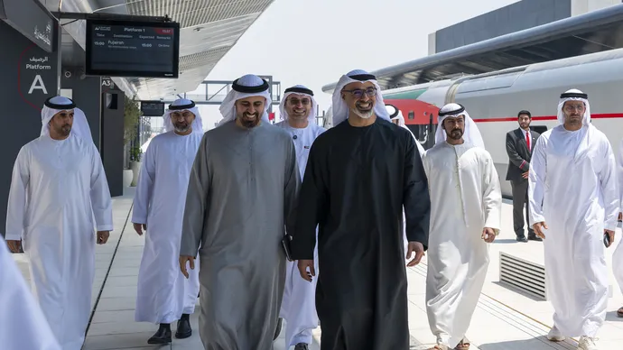 Khaled bin Mohamed bin Zayed inaugurates MBZ City Passenger Train Station and witnesses unveiling of UAE passenger rail network