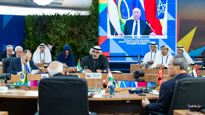 On behalf of the UAE President, Crown Prince of Abu Dhabi leads UAE delegation at 17th BRICS Summit