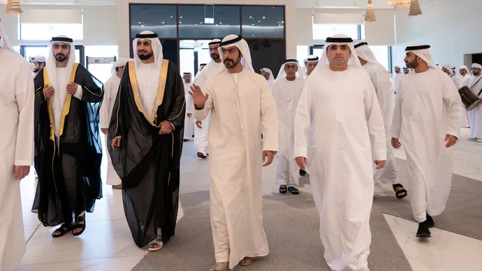 خليفة بن طحنون بن محمد يحضر حفل استقبال بمناسبة أفراح النيادي والشامسي والظاهري