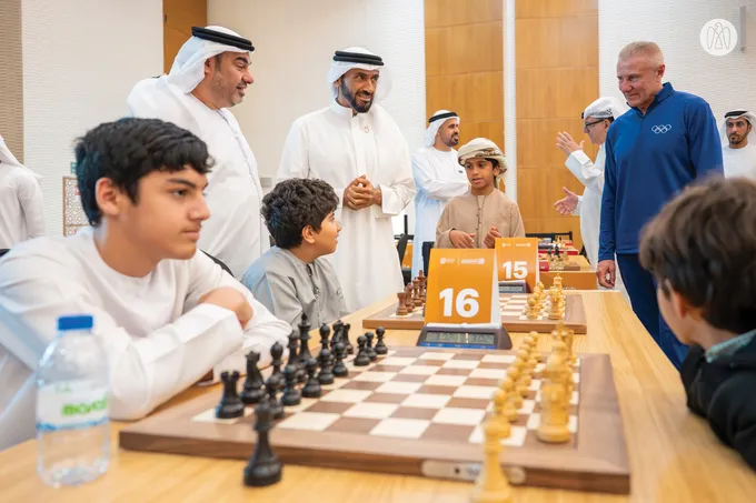 Nahyan bin Zayed and Theyab bin Mohamed bin Zayed attend Open Masters Games Abu Dhabi 2026