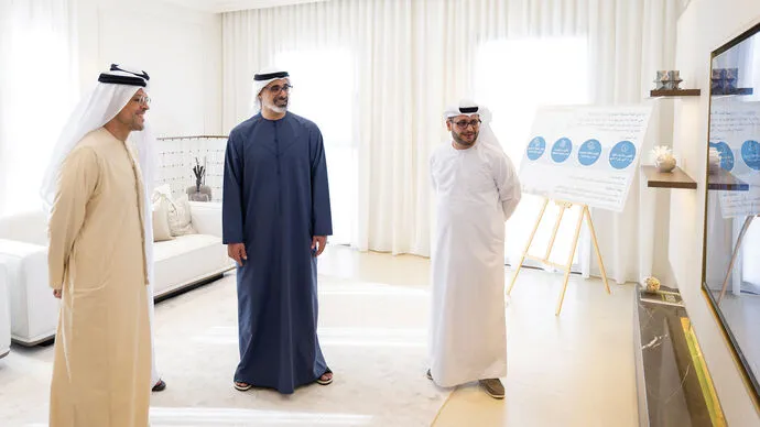Khaled bin Mohamed bin Zayed inaugurates phase one of North Bani Yas housing project valued at AED3.1bn and officially names project Al Mizn Neighbourhood